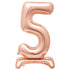 Rose Gold "5" Giant Standing Numeral Foil Balloon 76cm (30") Air Filled Only - Party Owls