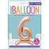 Rose Gold "6" Giant Standing Numeral Foil Balloon 76cm (30") Air Filled Only - Party Owls