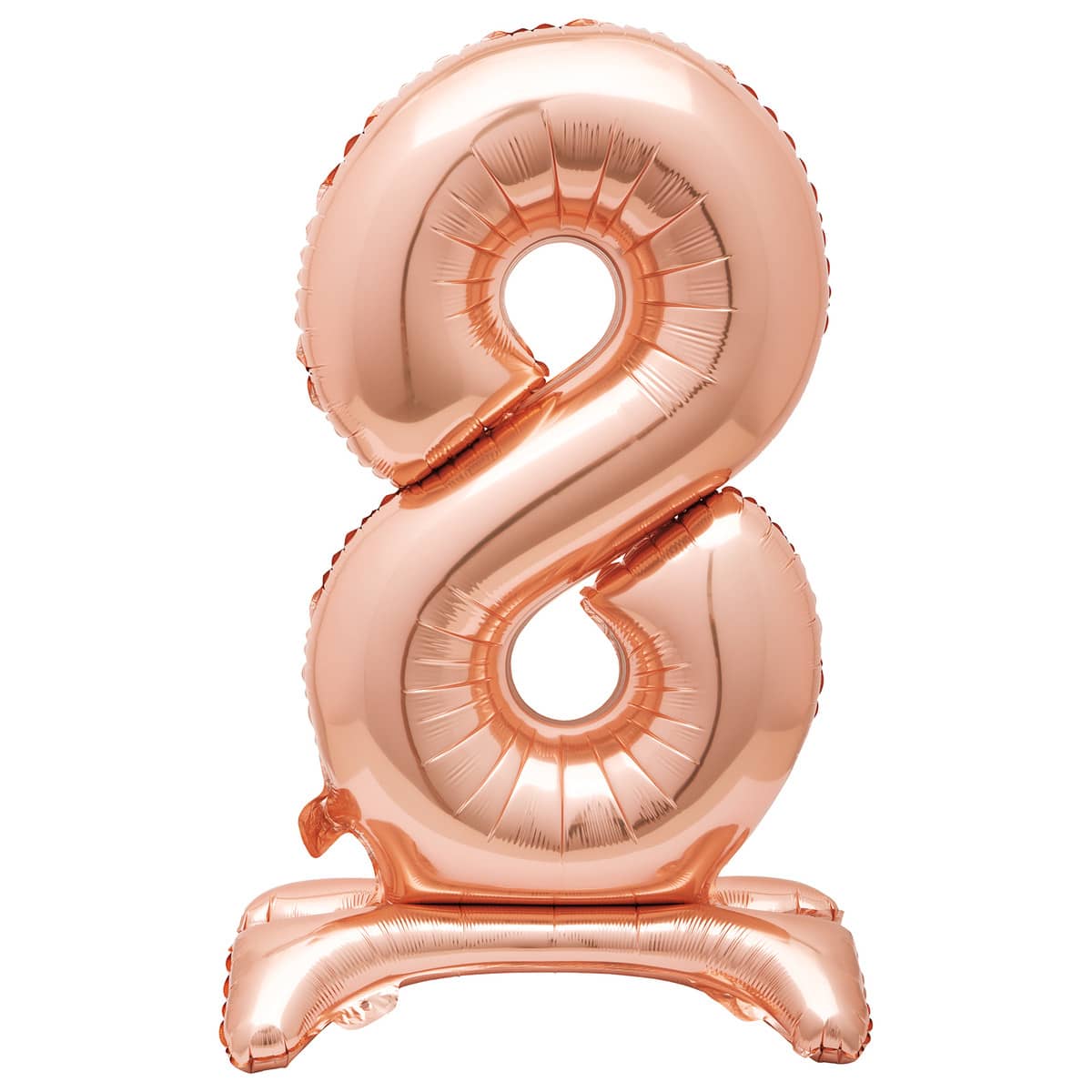 Rose Gold "8" Giant Standing Numeral Foil Balloon 76cm (30") Air Filled Only - Party Owls