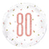 Rose Gold 80th Birthday Foil Prismatic Balloon 45CM (18") - Party Owls