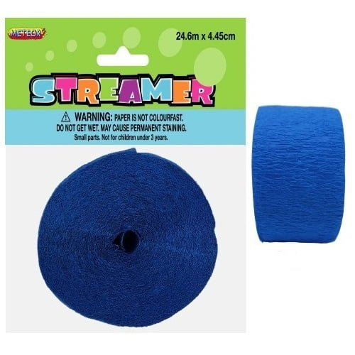 Royal Blue Streamer Crepe Paper Party Decorations 6345 - Party Owls