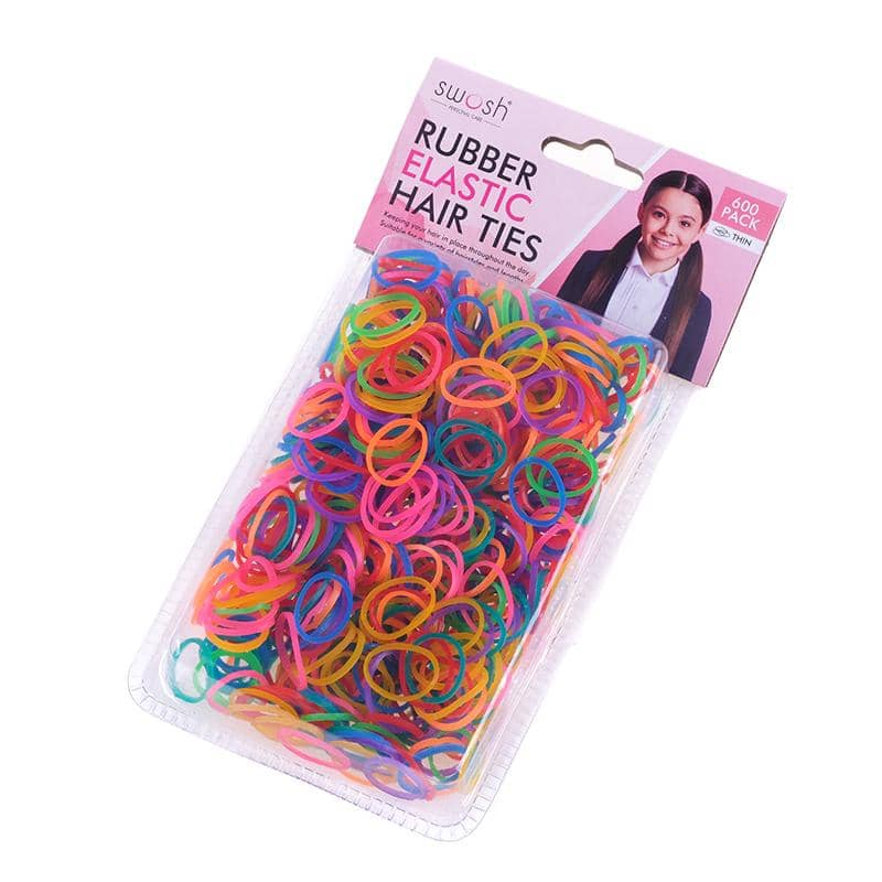 Rubber Elastic Hair Ties 600pk Mixed Colour - Party Owls