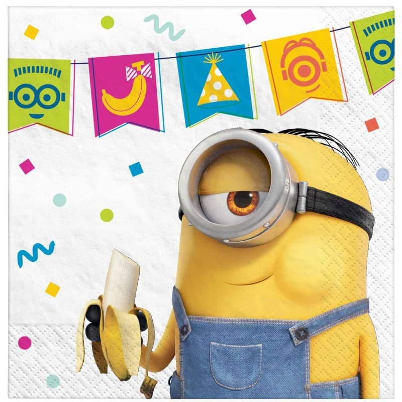 Minions Beverage Napkins 16pk Small Serviettes  502572 - Party Owls
