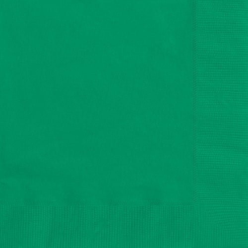 Emerald Green Solid Colour Beverage Napkins 20pk Serviettes - Party Owls