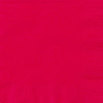 Ruby Red Solid Colour Beverage Napkins 20pk Serviettes - Party Owls