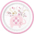 Floral Elephants Pink Small Paper Plates 18cm (7") 8pk Baby Shower 78374 - Party Owls