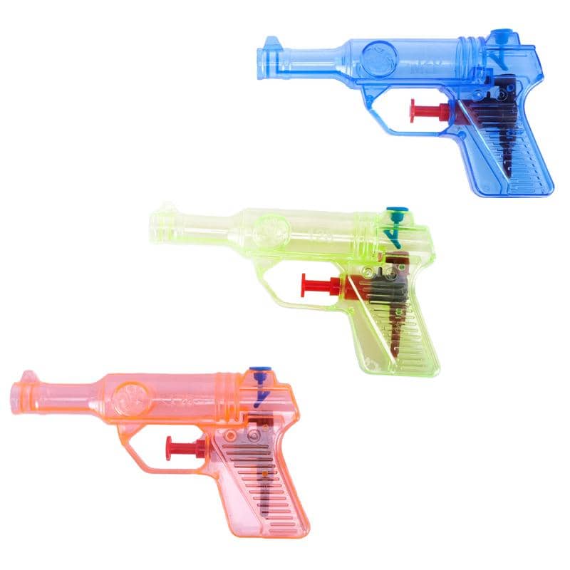 Small Water Guns 8pk Pistols Yellow Green Red Blue - Party Owls