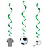 Soccer Ball Hanging Swirl Decorations 66CM (26") 3pk - Party Owls