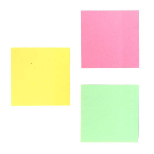 Sticky Notes 75mm 3pk (240 Sheets) Green Pink Yellow Colours Pads ...