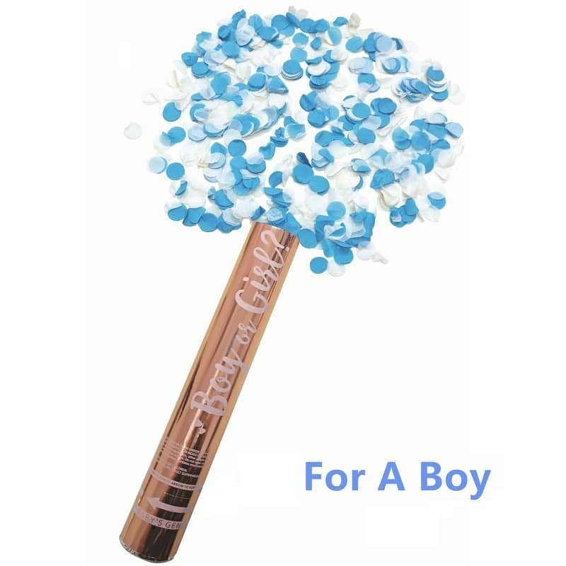 Twist Party Popper 30CM Blue Confetti Gender Reveal Cannon Shooter E5493-Blue - Party Owls