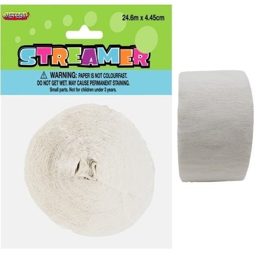 White Crepe Streamer Paper Party Decorations 6300 - Party Owls