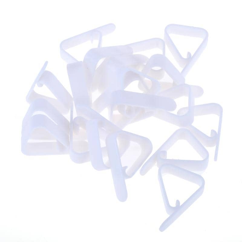White Plastic Table Cover Clips 20pk Tablecloth Clamps - Party Owls